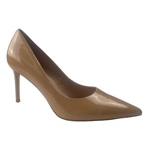 Jeffrey Campbell Women’s Tan Patent Leather Glossy High Heels Minimalist Size 10